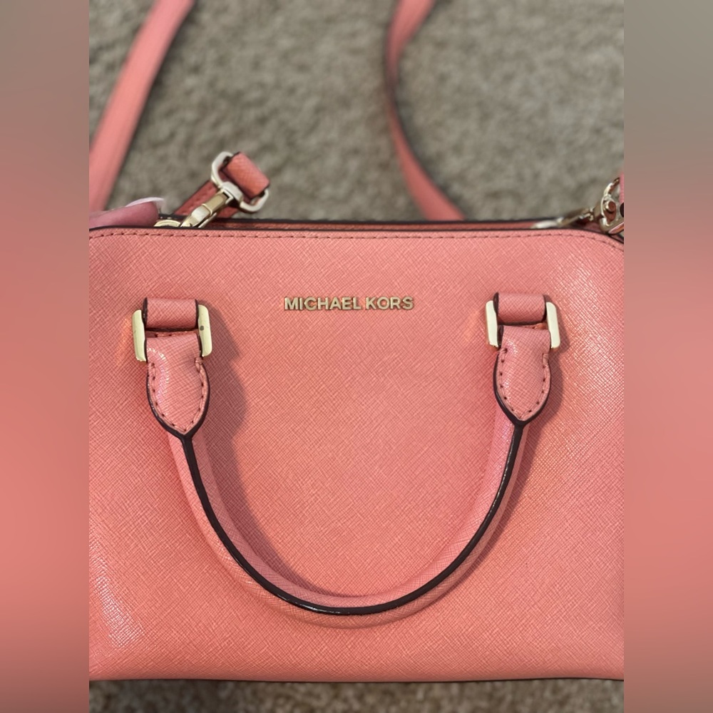 Michael Kors Coral Satchel Purse w/ Attachable Shoulder Strap